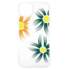 Three Flowers With Green And Orange Petals Iphone 15 Pro Tpu Uv Print Case by catchydesignhill