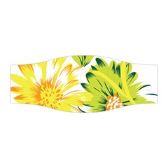 Two Yellow And Green Flowers On A White Background Stretchable Headband by catchydesignhill