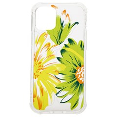 Two Yellow And Green Flowers On A White Background Iphone 12 Mini Tpu Uv Print Case	 by catchydesignhill