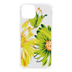 Two Yellow And Green Flowers On A White Background Iphone 13 Tpu Uv Print Case by catchydesignhill