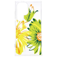 Two Yellow And Green Flowers On A White Background Samsung Galaxy S24 Plus 6 7 Inch Tpu Uv Case by catchydesignhill