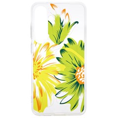 Two Yellow And Green Flowers On A White Background Samsung Galaxy S24 Ultra 6 9 Inch Tpu Uv Case by catchydesignhill