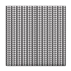 A Black And White Background With A Lot Of Dots Tile Coaster