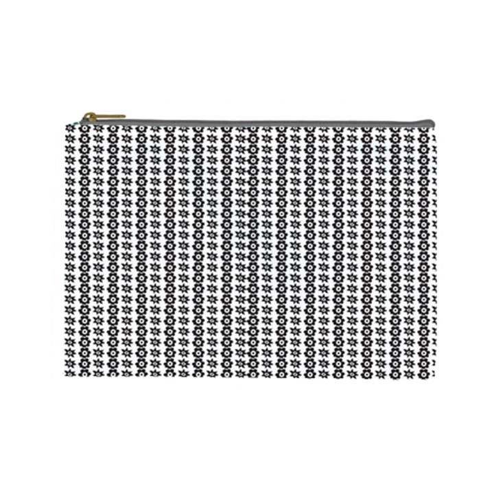 A Black And White Background With A Lot Of Dots Cosmetic Bag (Large)