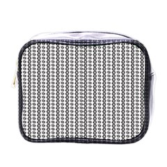 A Black And White Background With A Lot Of Dots Mini Toiletries Bag (One Side)