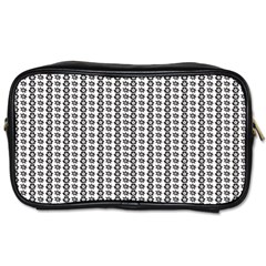 A Black And White Background With A Lot Of Dots Toiletries Bag (One Side)