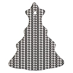 A Black And White Background With A Lot Of Dots Christmas Tree Ornament (Two Sides)