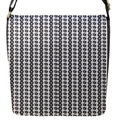 A Black And White Background With A Lot Of Dots Flap Closure Messenger Bag (S)