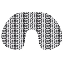 A Black And White Background With A Lot Of Dots Travel Neck Pillow