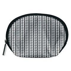 A Black And White Background With A Lot Of Dots Accessory Pouch (Medium)