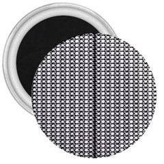 A Black And White Photo Of A Pattern 3  Magnets