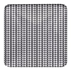 A Black And White Background With A Lot Of Dots Square Glass Fridge Magnet (4 pack)