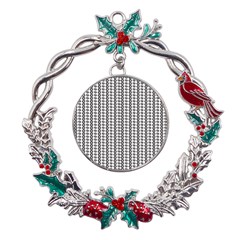 A Black And White Background With A Lot Of Dots Metal X mas Wreath Holly leaf Ornament