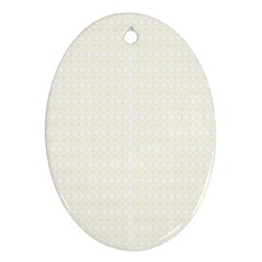 A White And Gold Geometric Pattern Ornament (oval)