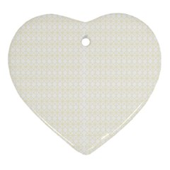 A White And Gold Geometric Pattern Ornament (heart)