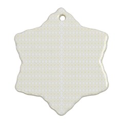 A White And Gold Geometric Pattern Snowflake Ornament (two Sides)