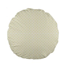 A Yellow And White Background With Small Circles Standard 15  Premium Round Cushions by catchydesignhill