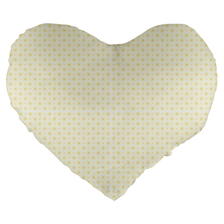 A Yellow And White Background With Small Circles Large 19  Premium Heart Shape Cushions