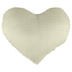 A Yellow And White Background With Small Circles Large 19  Premium Flano Heart Shape Cushions by catchydesignhill