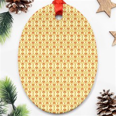 A Yellow And White Background With An Intricate Design Ornament (oval)