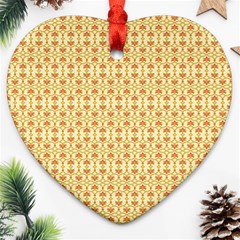 A Yellow And White Background With An Intricate Design Ornament (heart)