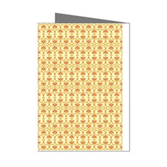 A Yellow And White Background With An Intricate Design Mini Greeting Cards (pkg Of 8)