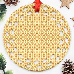 A Yellow And White Background With An Intricate Design Ornament (round Filigree)