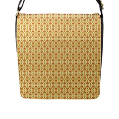 A Yellow And White Background With An Intricate Design Flap Closure Messenger Bag (l) by catchydesignhill