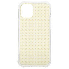 A Yellow And White Background With Small Circles Iphone 12 Mini Tpu Uv Print Case	 by catchydesignhill