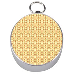 A Yellow And White Background With An Intricate Design Silver Compasses by catchydesignhill