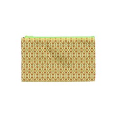 A Yellow And White Background With An Intricate Design Cosmetic Bag (xs) by catchydesignhill