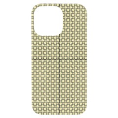 A Yellow And White Background With Small Circles Iphone 14 Pro Max Black Uv Print Case by catchydesignhill