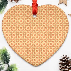 An Orange And White Background With A Pattern Ornament (heart)