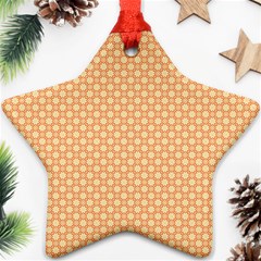 An Orange And White Background With A Pattern Ornament (star)