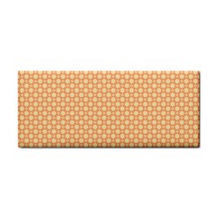 An Orange And White Background With A Pattern Hand Towel by catchydesignhill