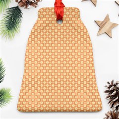 An Orange And White Background With A Pattern Bell Ornament (two Sides)