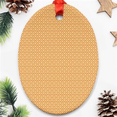 An Orange And White Background With Small Squares Ornament (oval)