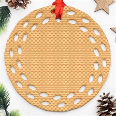 An Orange And White Background With Small Squares Ornament (round Filigree)