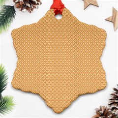 An Orange And White Background With Small Squares Snowflake Ornament (two Sides)