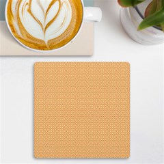 An Orange And White Background With Small Squares Uv Print Square Tile Coaster  by catchydesignhill