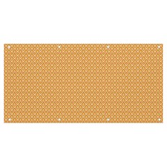 An Orange And White Background With Small Squares Banner And Sign 8  X 4 