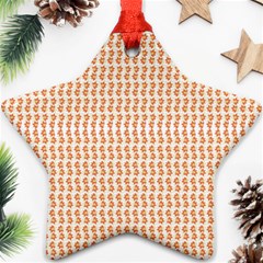 An Orange And White Pattern On A White Background Ornament (star)