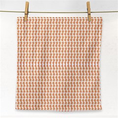 An Orange And White Pattern On A White Background Face Towel by catchydesignhill