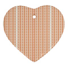 An Orange And White Striped Background With Small Circles Ornament (heart) by catchydesignhill