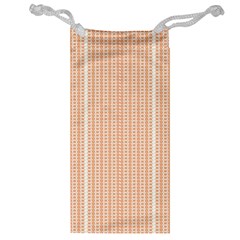 An Orange And White Striped Background With Small Circles Jewelry Bag by catchydesignhill