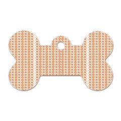 An Orange And White Striped Background With Small Circles Dog Tag Bone (one Side)