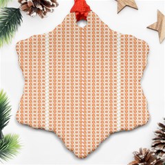 An Orange And White Striped Background With Small Circles Ornament (snowflake)