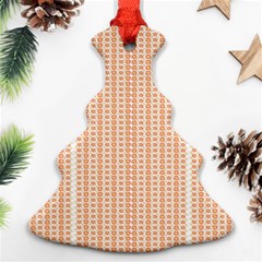 An Orange And White Striped Background With Small Circles Ornament (christmas Tree) 