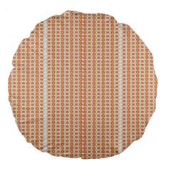 An Orange And White Striped Background With Small Circles Large 18  Premium Flano Round Cushions