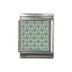 A Blue And Green Pattern On A Green Background Italian Charm (13mm)